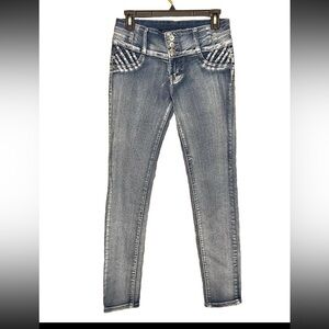 Richcow Skinny Jeans Junior Size 7 High Rise Rhinestone